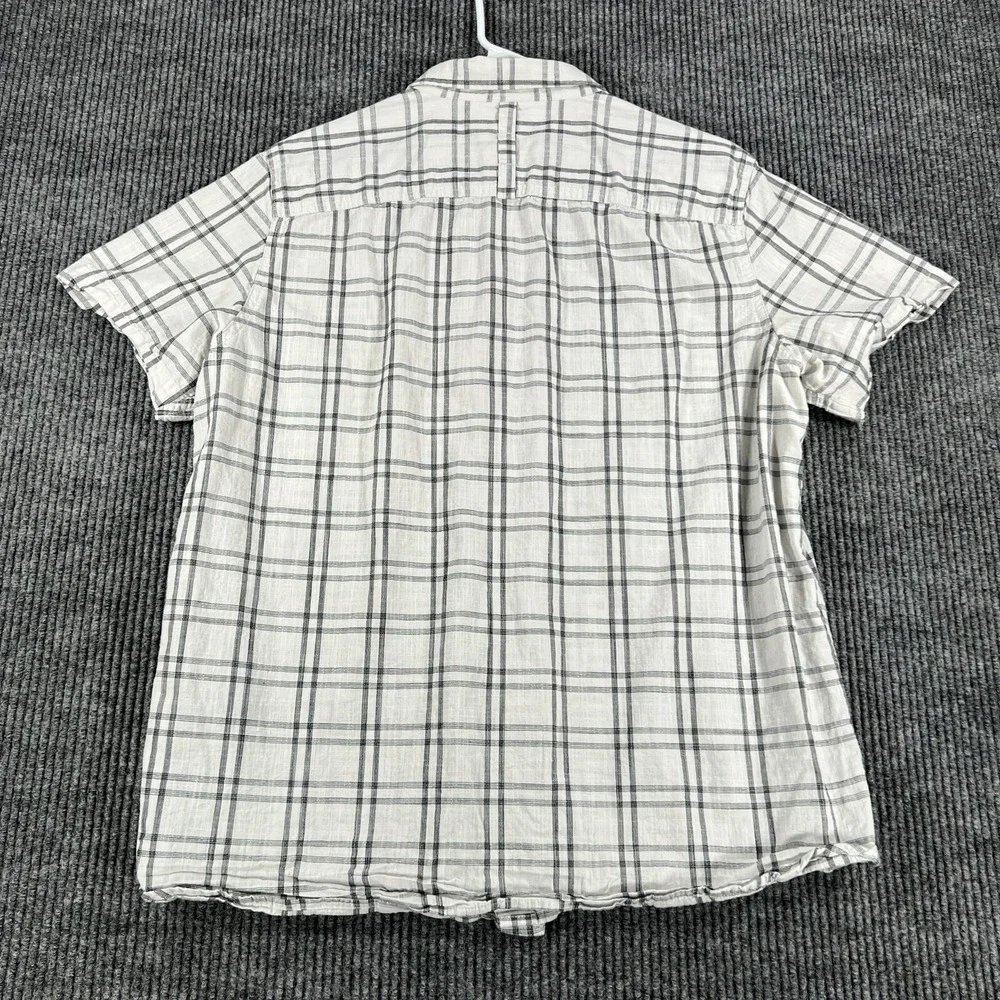 The North Face Shirt Mens Large Gray Plaid Short Sleeve Button Up Outdoor Hiking